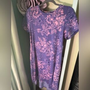 LuLaRoe Purple and Pink Paisley Dress Size S